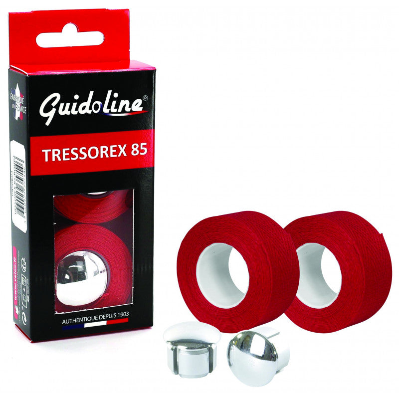 Guidoline Velox Tressorex 85 - Rouge - Paire Légère (24 G) - Pour Vélo, Grip élevé - 5