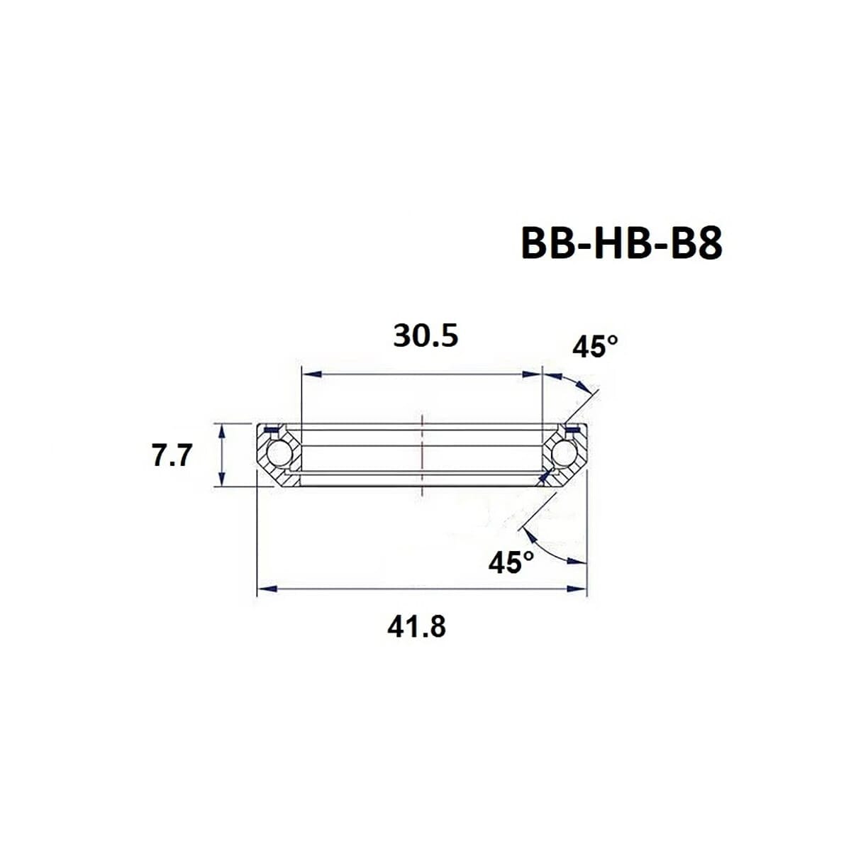 Roulement de Direction BLACK BEARING B8 1-1/8" 45/45° (30,5 x 41,8 x 7,7 mm)