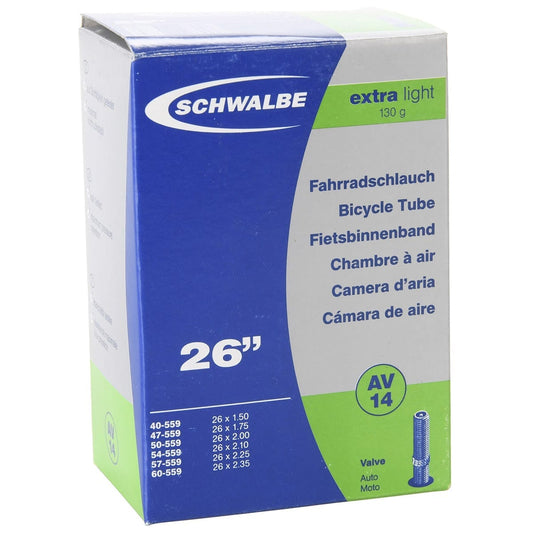 Chambre à Air SCHWALBE EXTRA LIGHT AV 14 26x1,50/2,35 Butyl Schrader 40 mm 10424340