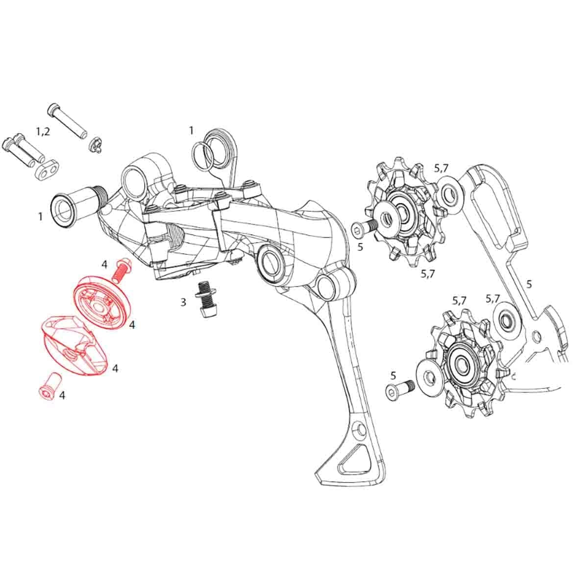 Kit Poulie Et Guide-câble Sram Pour Dérailleur XX1 (réf. 11.7518.016.000) Pour Vélo