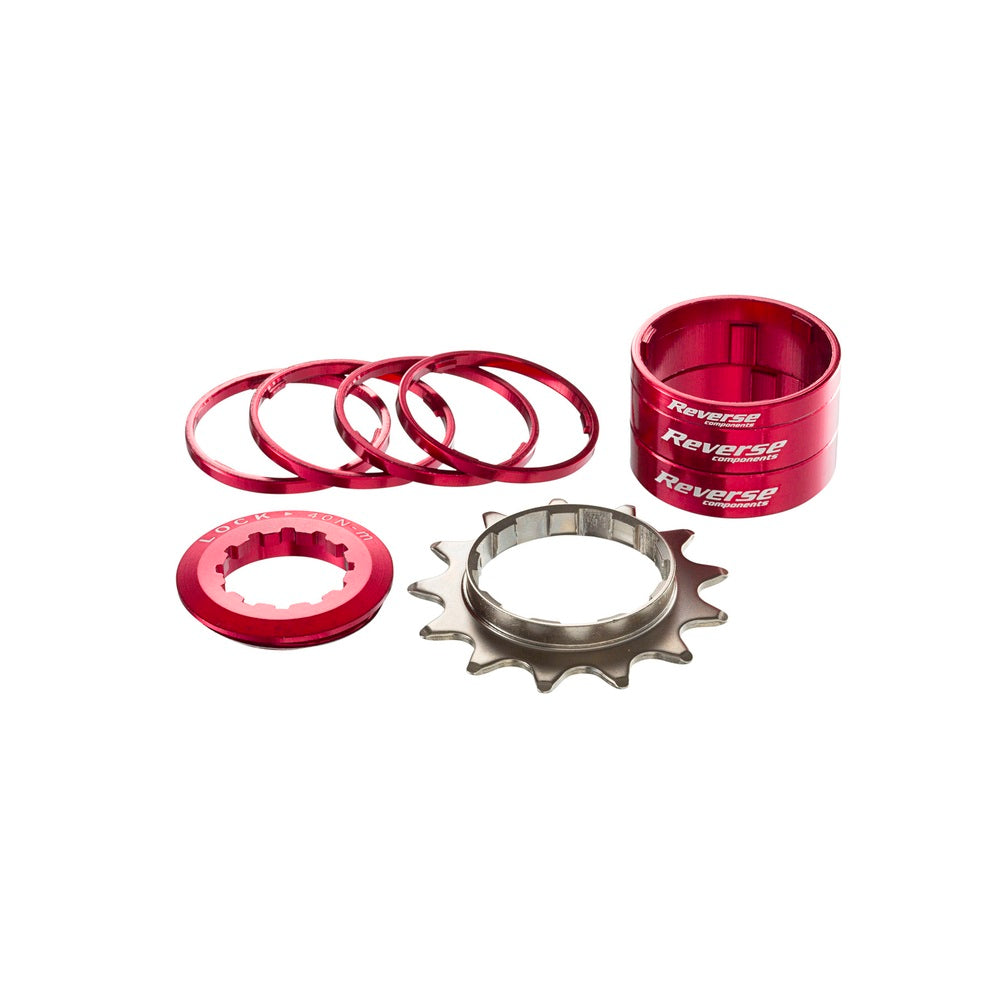 Kit Single Speed avec Pignon 13 Dents REVERSE COMPONENTS Rouge ...