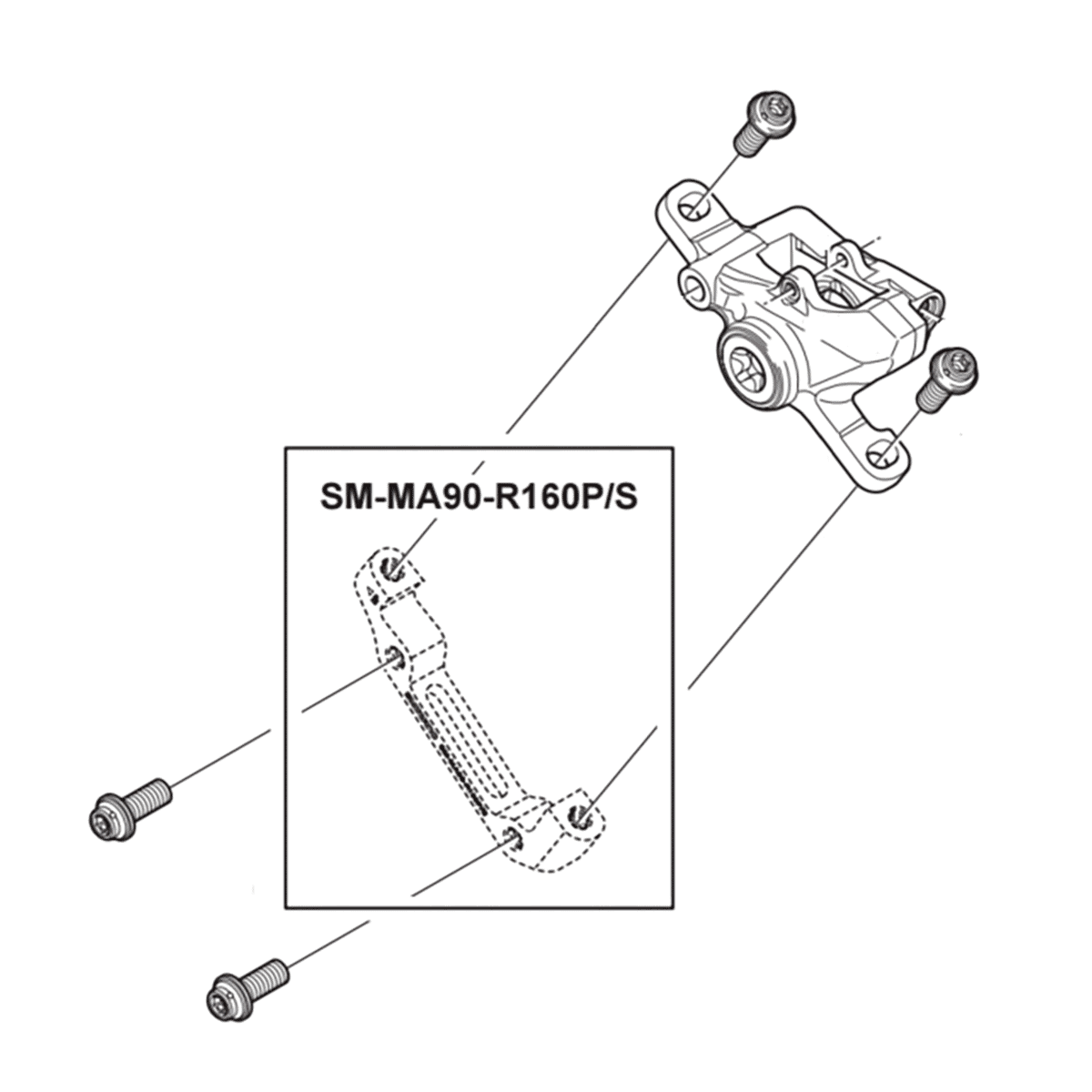 Shimano Adaptateur d'Étrier de Frein - SM-MA - Postmount à Postmount | + 20/43mm