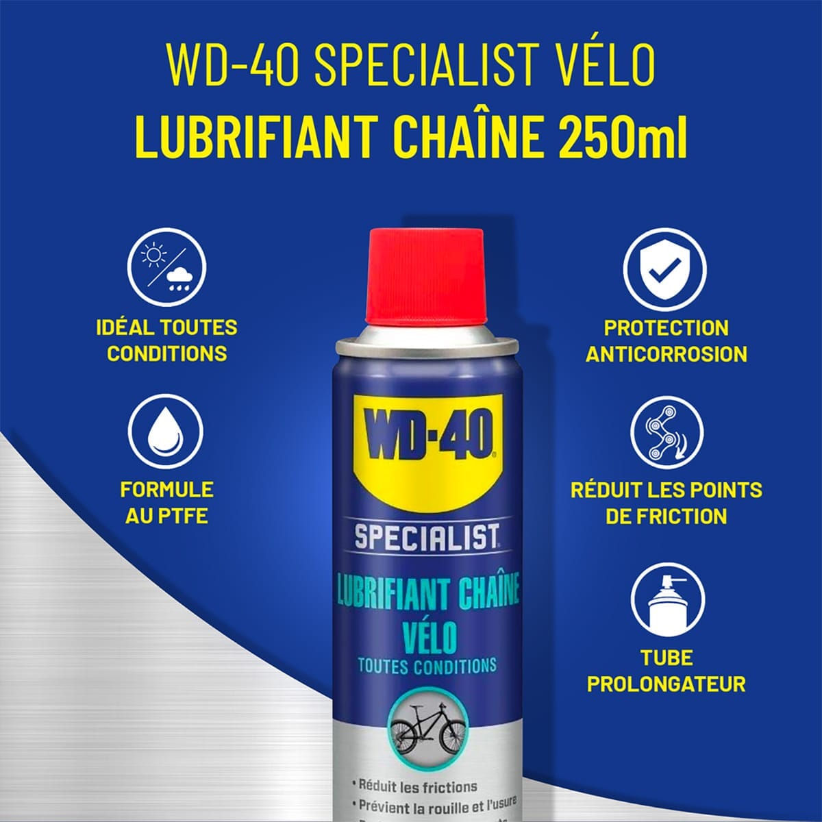 Lubrifiant Chaîne WD-40 SPECIALIST Toutes Conditions (250 ml)