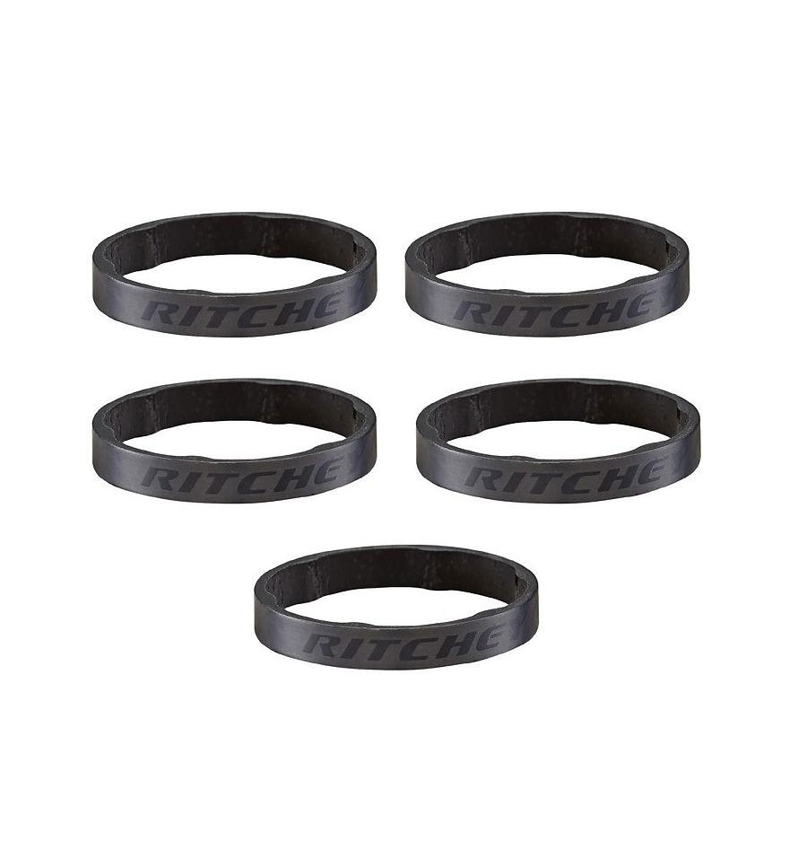 Kit Entretoises Direction Vélo 1 1/8 - Alu - 5/10 Mm - Noir - Route/VTT