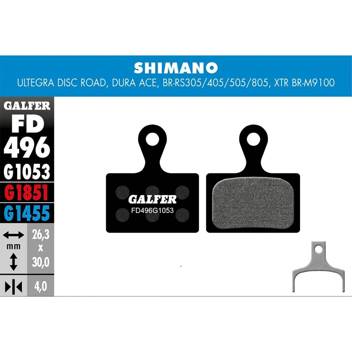 Plaquettes GALFER Shimano XTR BR-M9100 / Ultegra / Dura-Ace / RS305-405-505-805