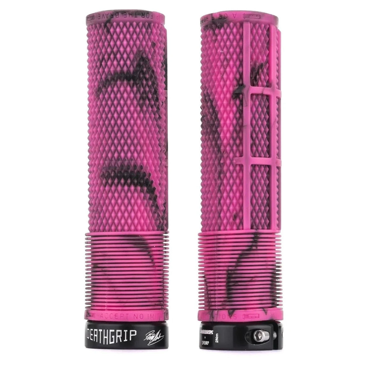 DMR DeathGrip Flanged Grips - Thin, Lock-On, Sick Green